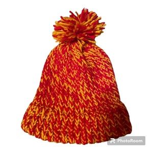 Iowa State Cyclones Red and Gold Knitted Pom Hat